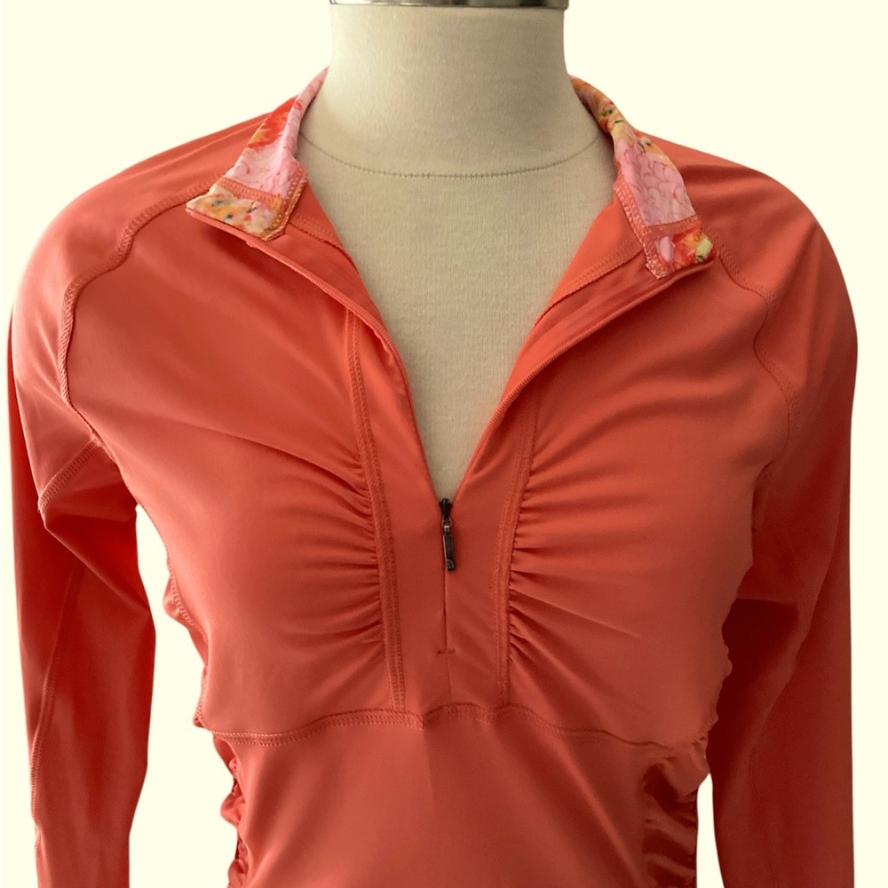 The North Face Coral Zip Athletic Top, with Ruched Insets